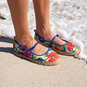Sea Star Beachcomber Espadrille Water Shoes Beachwear Floral Size 9 Casual EUC
